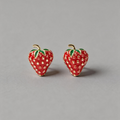 Lightweight Geometric Strawberry Shape Drip Oil Earrings