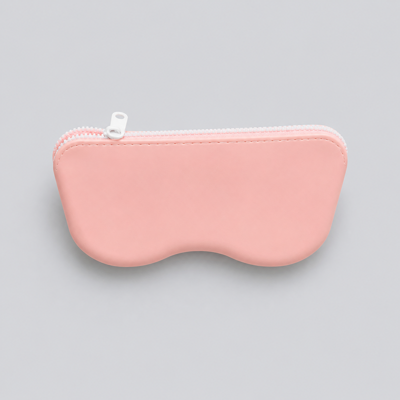 Silicone Matte Zipper Eyeglass Case Pouch