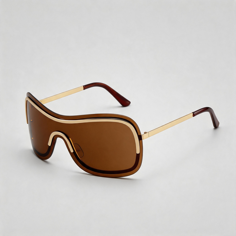 Integrated Wrap-Around Windproof Sports Shield Sunglasses
