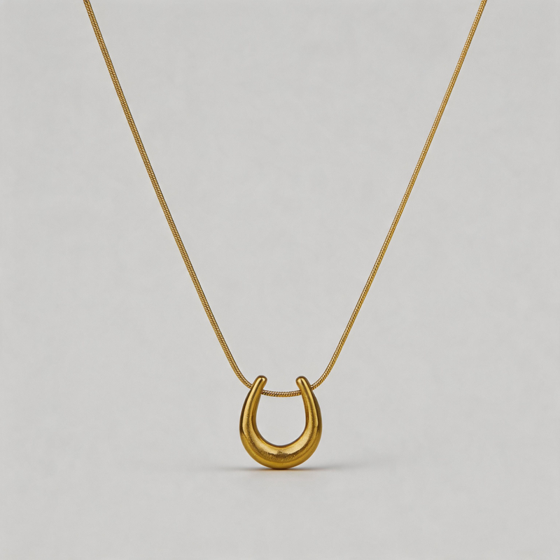 Minimalist Stone Geometric U-Shaped Light Necklace