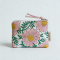 Bohemian Floral Printed Cotton Mini Zipper Makeup Bag