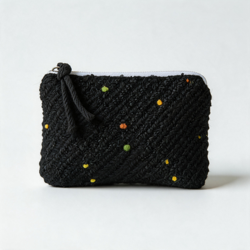 Speckled Woolen Zipper Coin Purse