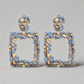 Retro-inspired Stone Geometric Retro Crystal Square Earrings