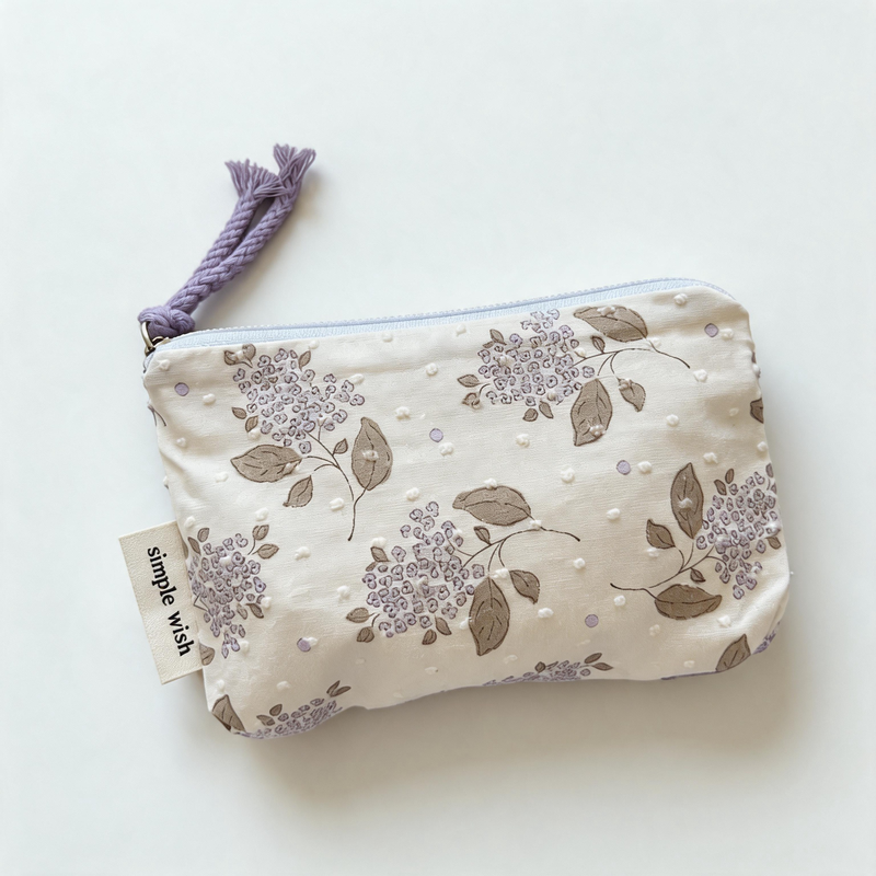 Vintage Jacquard Floral Print Cotton Zipper Pouch