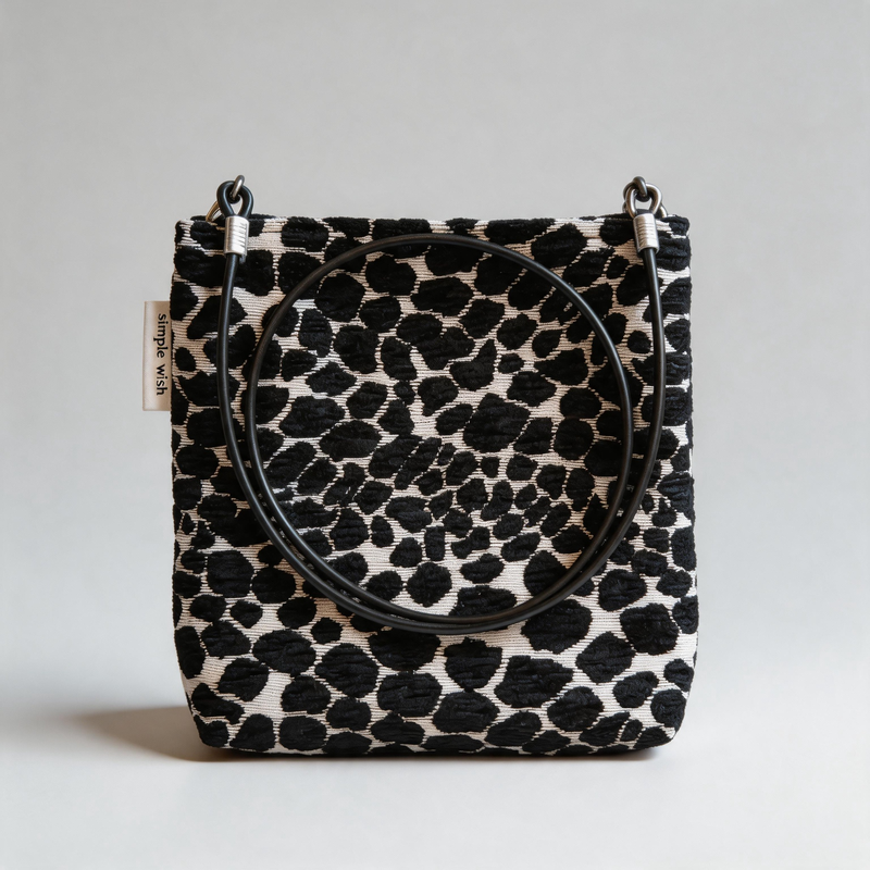 Minimalist Vintage Leopard Print Canvas Crossbody Pouch