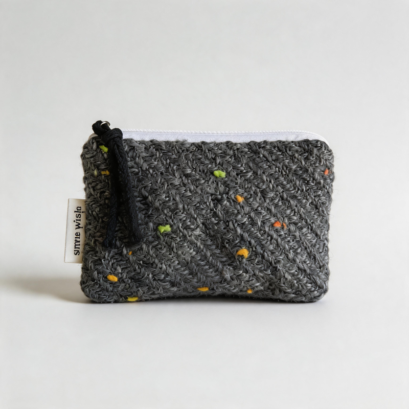 Speckled Woolen Zipper Coin Purse