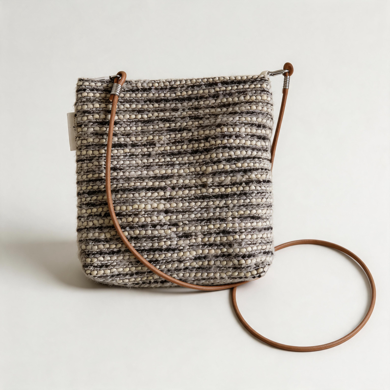 Minimalist Vintage Striped Woolen Crossbody Pouch