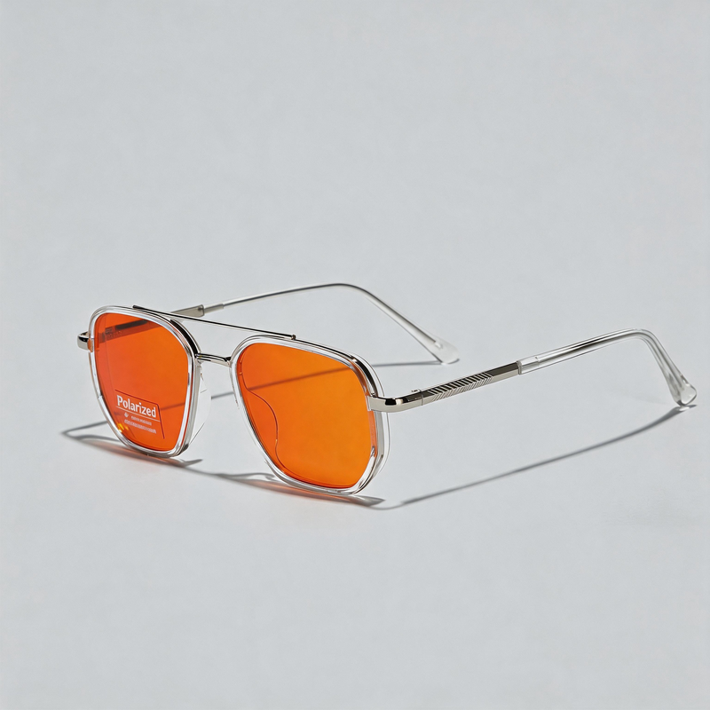 Double Bridge Polarized Square Driving Sunglasses