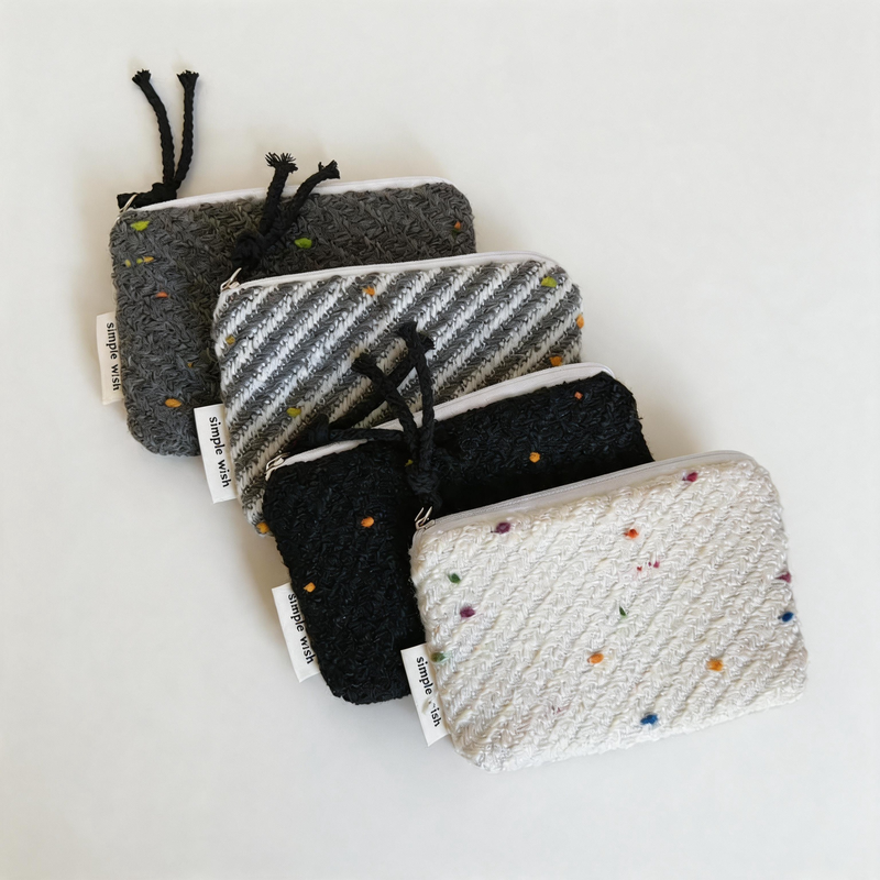 Speckled Woolen Zipper Coin Purse
