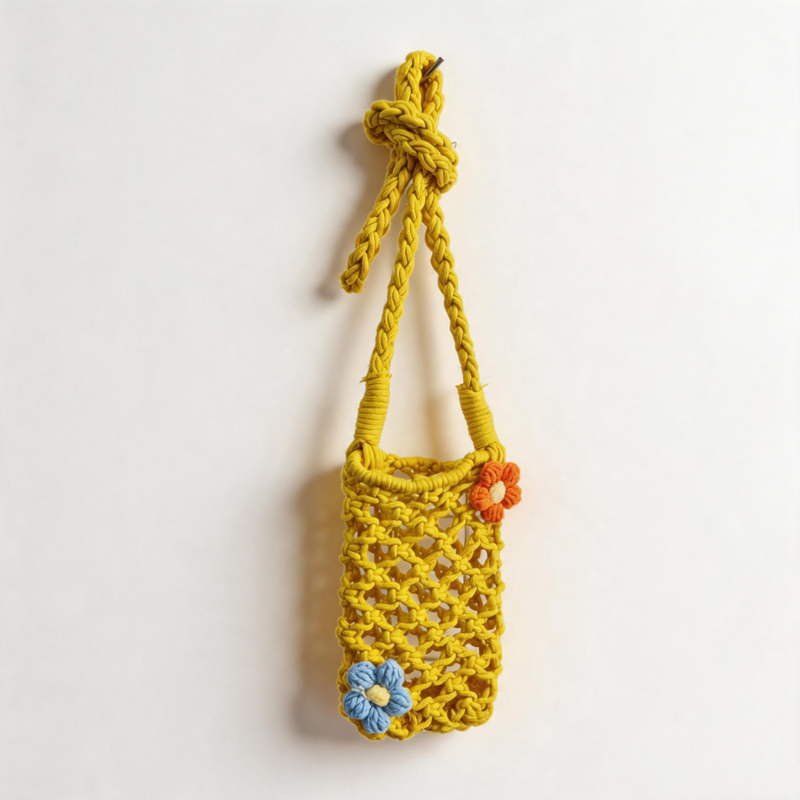 Flower Woven Phone Bag