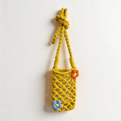 Flower Woven Phone Bag