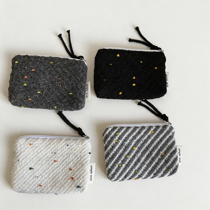 Speckled Woolen Zipper Coin Purse