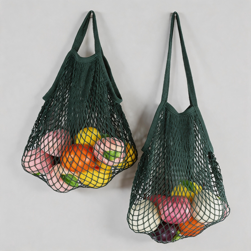 Bold Color Cotton Hollow-out Mesh Hobo Shoulder Bag