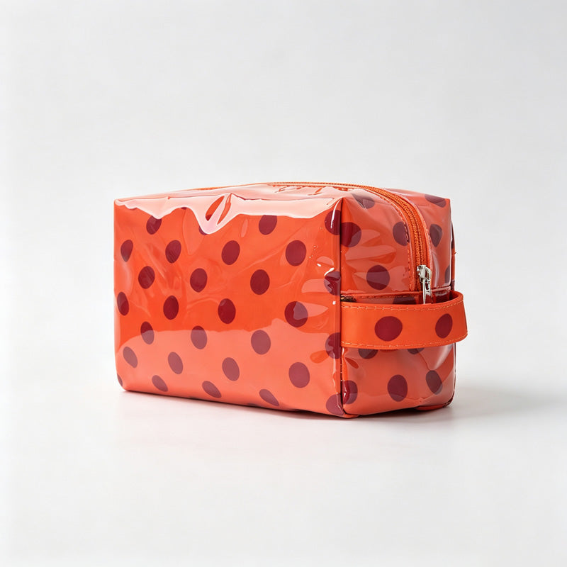 Polka Dots PVC Zipper Cosmetic Pouch