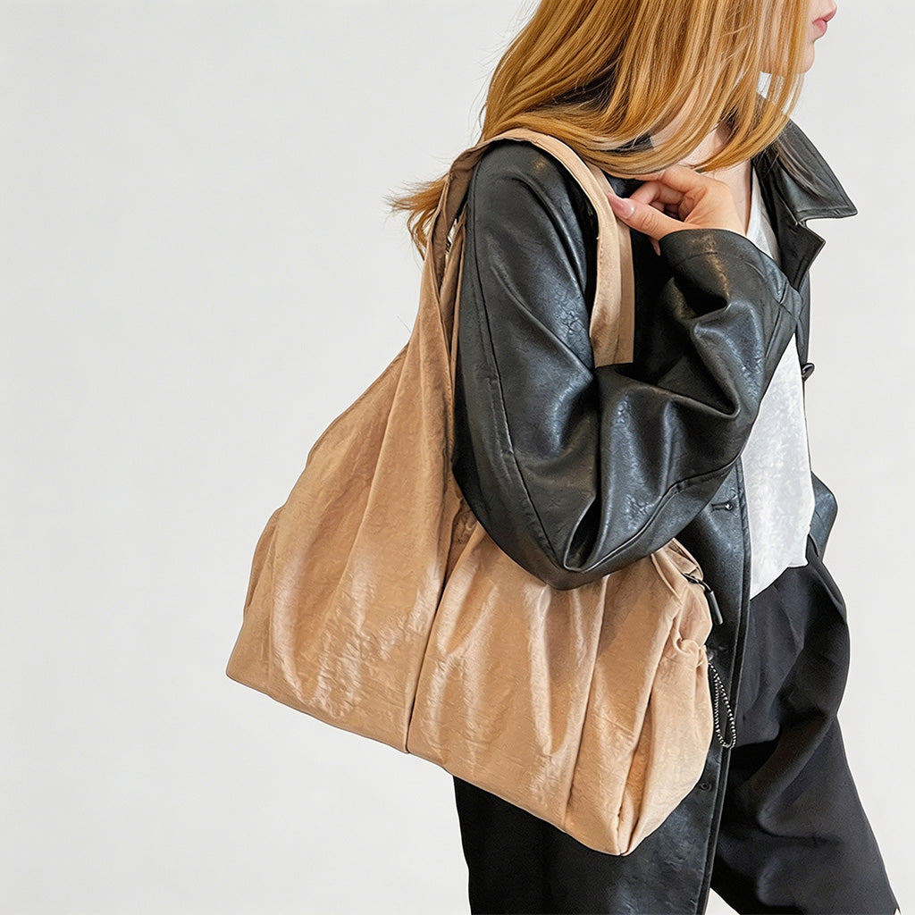 Nylon Slouchy Tote Bag - Shopdayla Wholesale - #2850