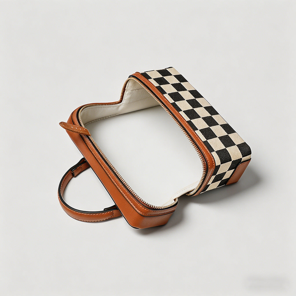 Checkered Boxy Crossbody Bag