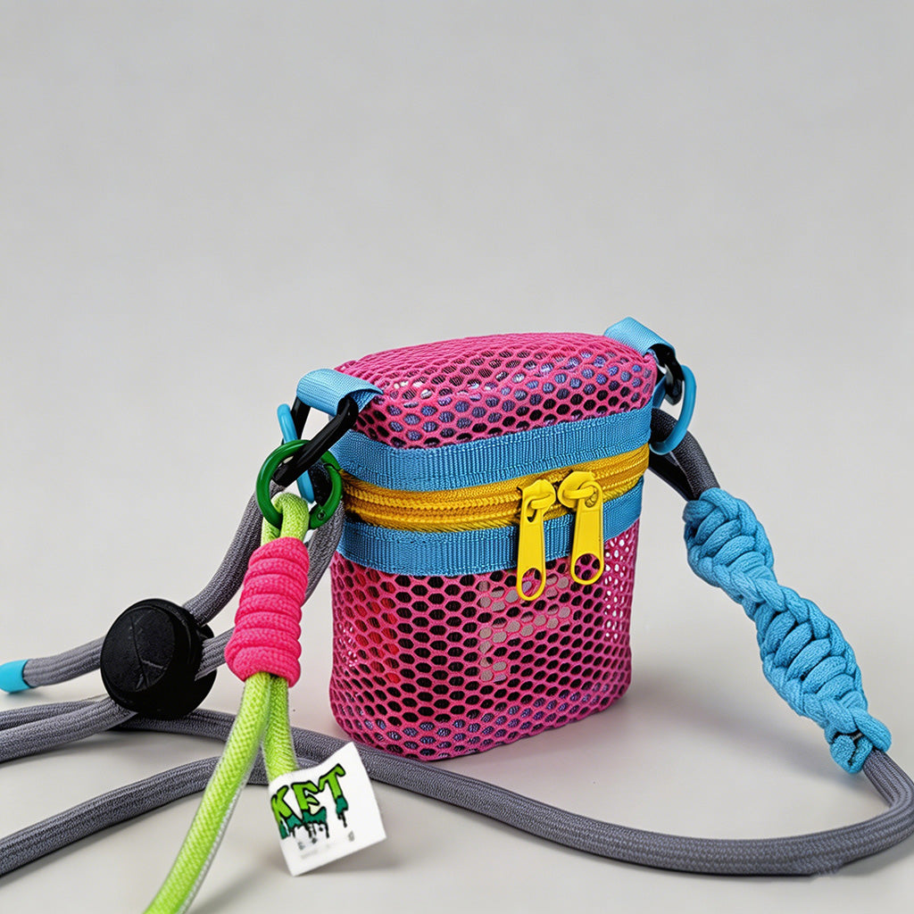 Mesh Cylindrical Crossbody Pou - Shopdayla Wholesale - #0674