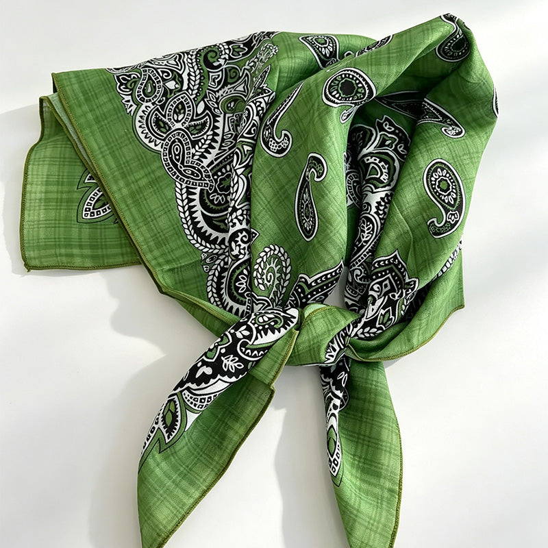 Floral Pattern Square Neck Scarf