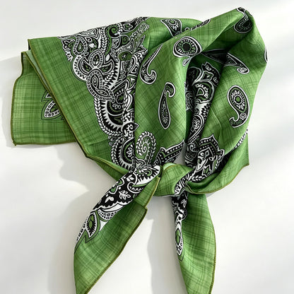 Floral Pattern Square Neck Scarf