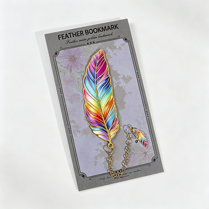 Feather Shaped Metal Bookmark