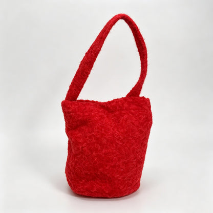 Fuzzy Fleece Handle Bag