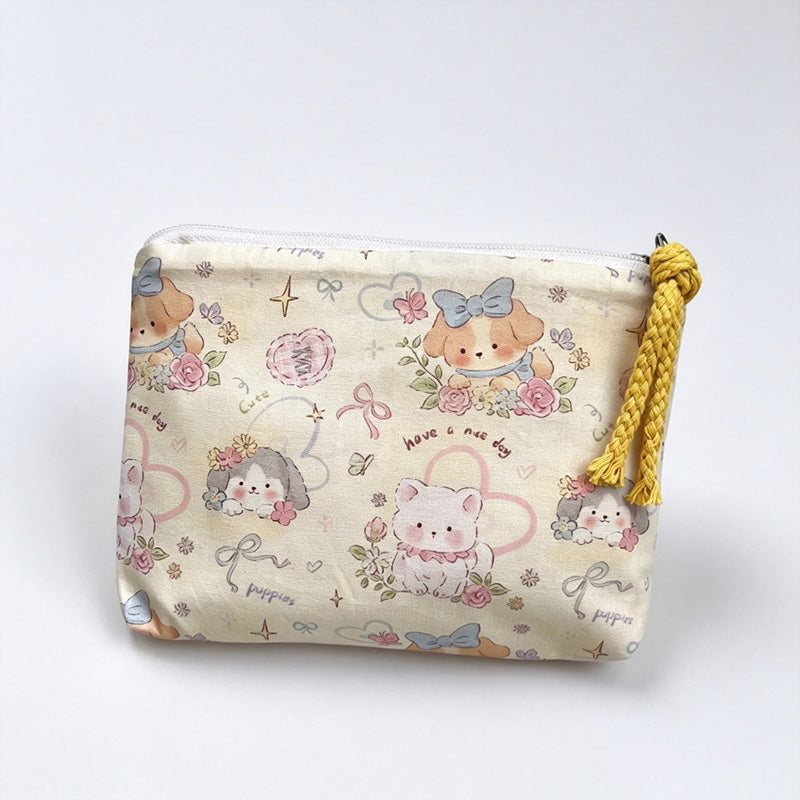 Everyday Bow Printed Fabric Pouch