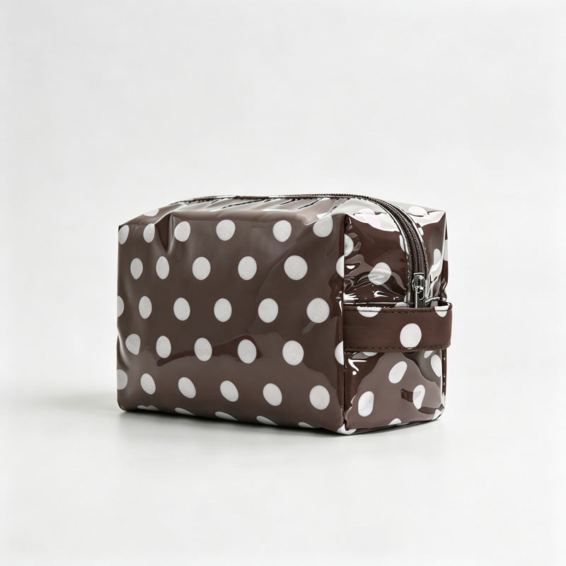 Polka Dots PVC Zipper Cosmetic Pouch