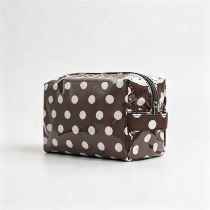 Polka Dots PVC Zipper Cosmetic Pouch