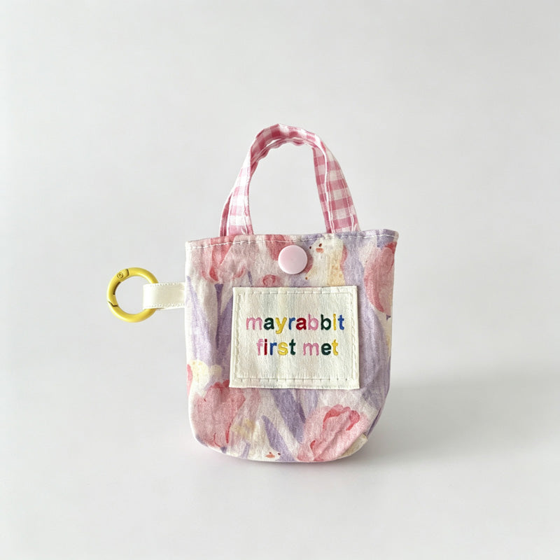 Floral Mini Tote Key Pouch