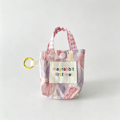 Floral Mini Tote Key Pouch