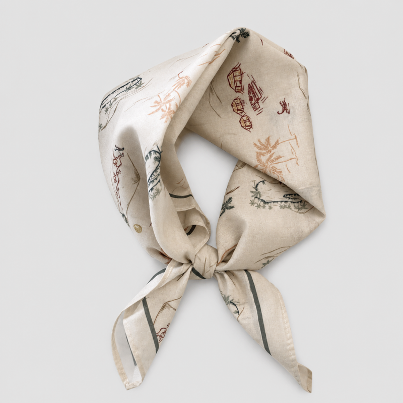 Floral Cotton Square Scarf Hea - Shopdayla Wholesale - #7314