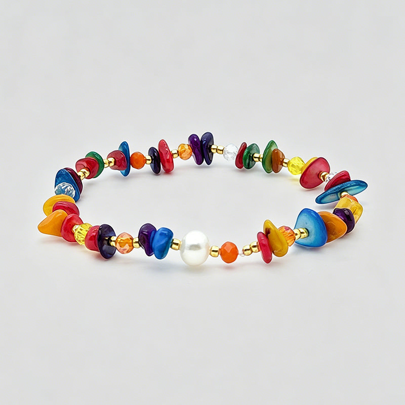 Simple Rainbow Beaded Bracelet - Shopdayla Wholesale - #3506