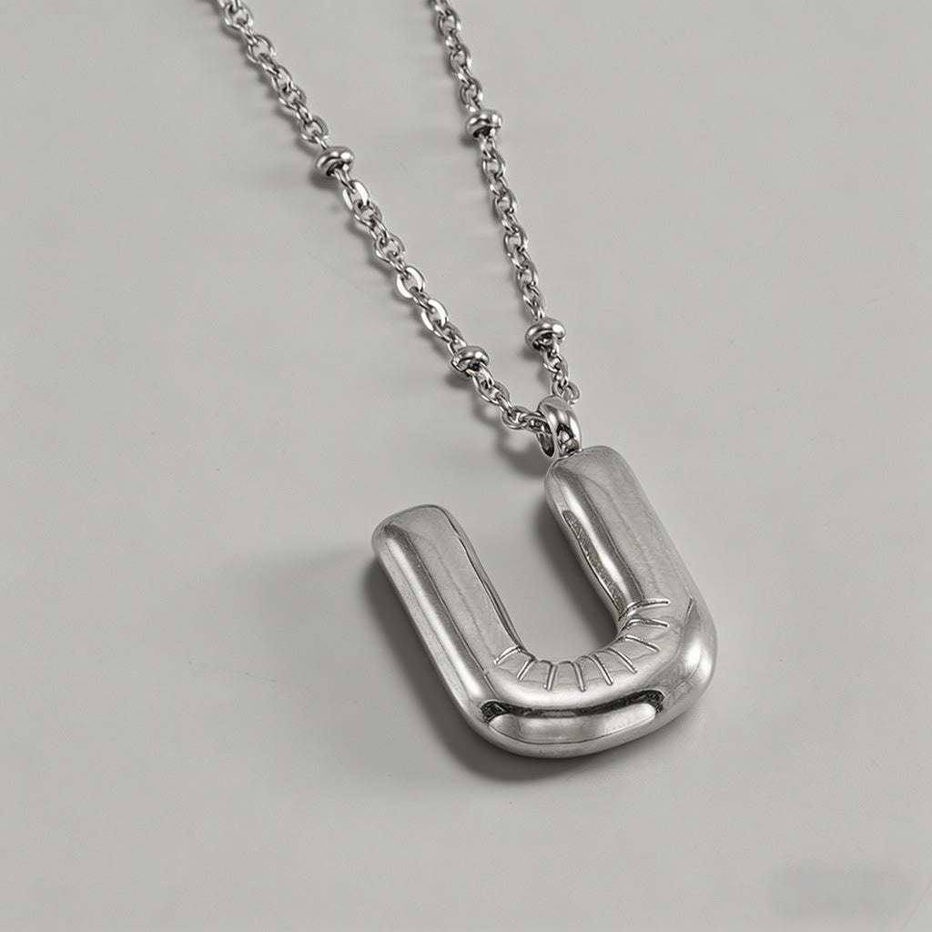 3D Bubble Letter Initial Neckl - Shopdayla Wholesale - #9922