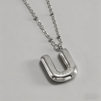 3D Bubble Letter Initial Neckl - Shopdayla Wholesale - #9922