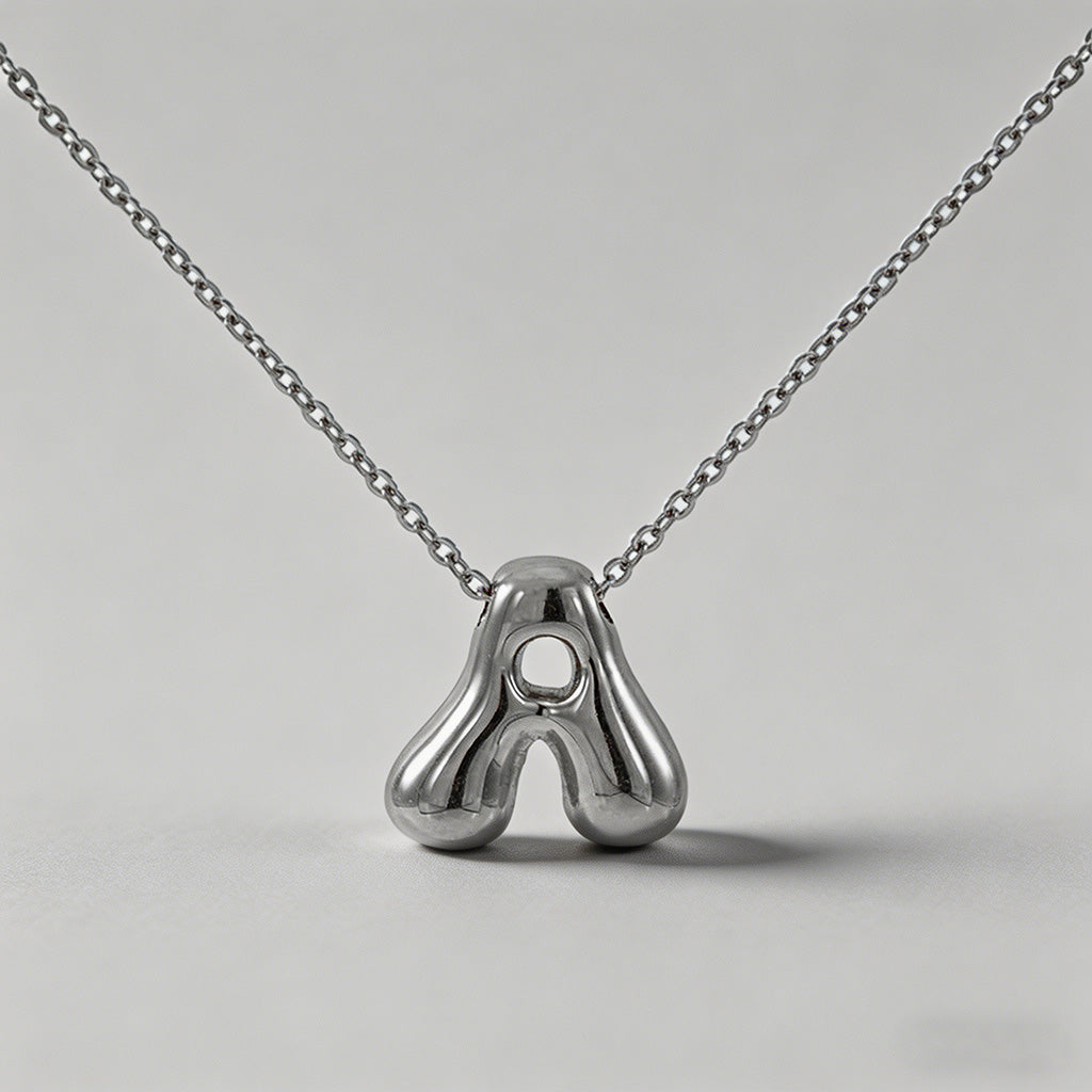3D Bubble Letter Initial Neckl - Shopdayla Wholesale - #9074