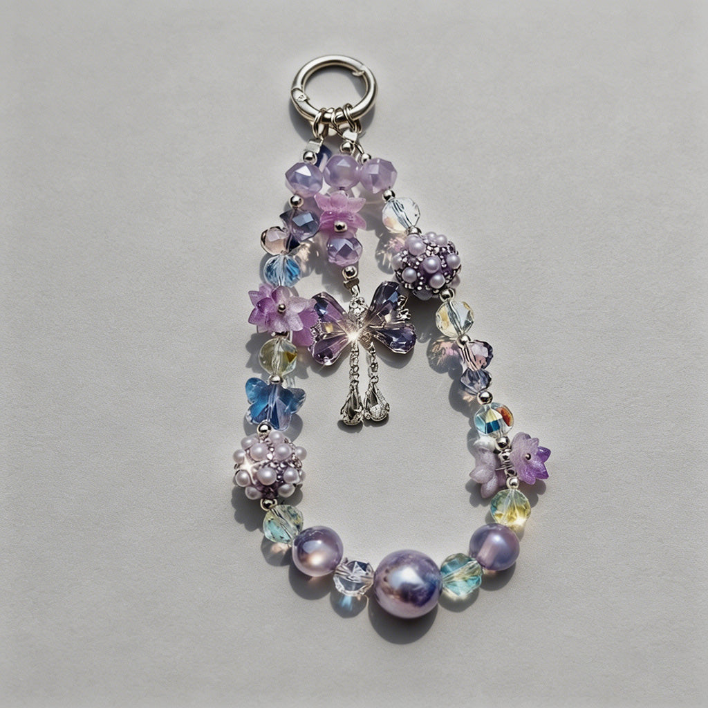 Beaded Butterfly Phone Chain