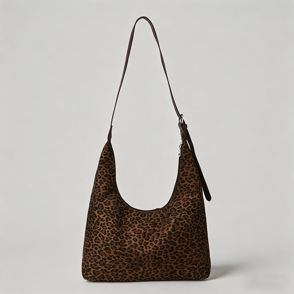 Leopard Print Suede Hobo Bag - Shopdayla Wholesale - #7378