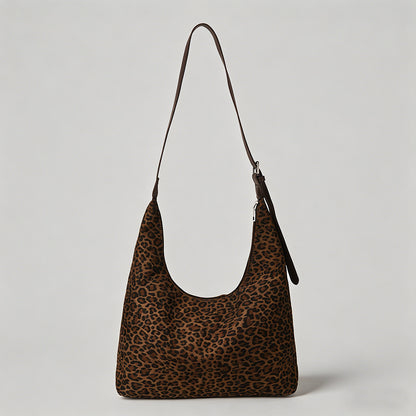 Leopard Print Suede Hobo Bag - Shopdayla Wholesale - #7378