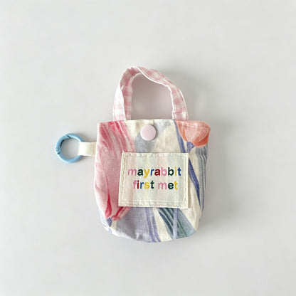 Floral Fabric Mini Earphone Pouch