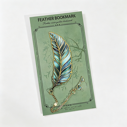 Feather Shaped Metal Bookmark