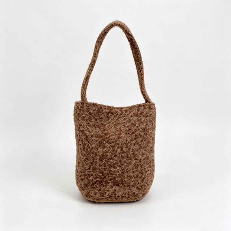 Fuzzy Fleece Handle Bag
