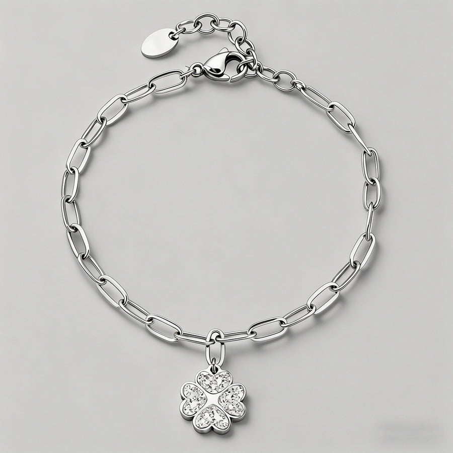 Crystal Clover Charm Paperclip - Shopdayla Wholesale - #7506