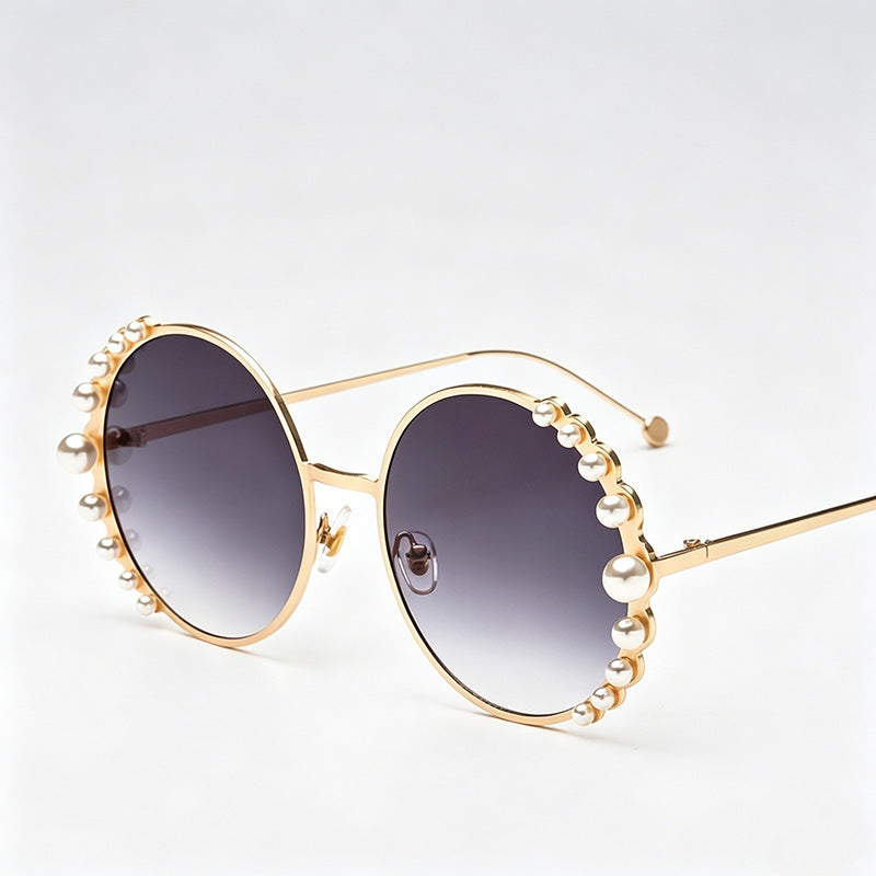 Round Pearl-Embellished Metal - Shopdayla Wholesale - #1858