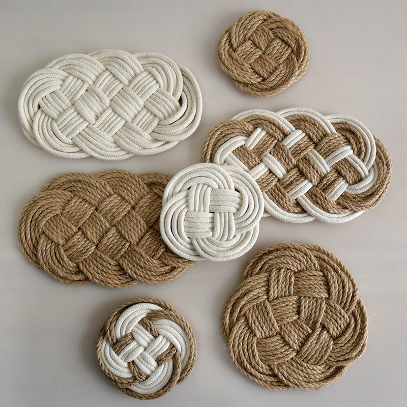 Braided White Cotton Heat Insulation Coaster