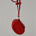 Red Mini Oval Leather Crossbod - Shopdayla Wholesale - #2738