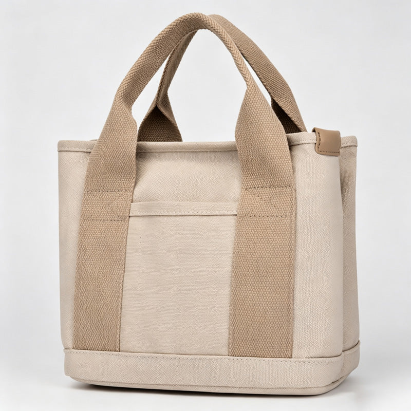 Solid Color Canvas Handle Bag