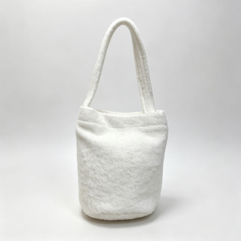 Fuzzy Fleece Bucket Shoulder Tote Bag