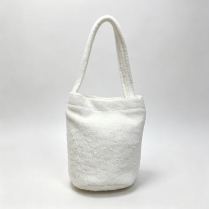 Fuzzy Fleece Bucket Shoulder Tote Bag
