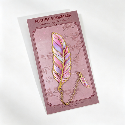 Feather Shaped Metal Bookmark