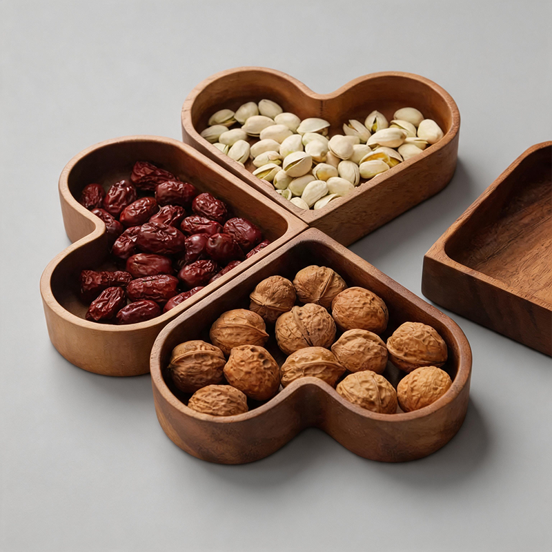 Heart‑Shaped Solid Wood Tray【图 - Shopdayla Wholesale - #4114